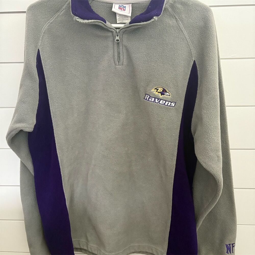 Baltimore Ravens Men's M 7 1/4 Zip Fleece Pullover Jacket NFL size‎ Medium